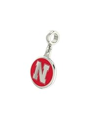 Nebraska Huskers Collegiate Drop Charm Fits Most European Style Bracelets Including Chamilia, Zable, Troll and More. High Quality Bead in Stock for Fast Shipping.