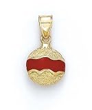 31IMhpWhbzL. SL160  14k Red Enamel Christmas Ornament Pendant