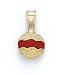 14k Red Enamel Christmas Ornament Pendant