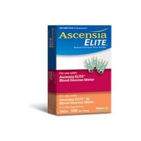 Ascensia Elite Blood Glucose Strips 3942 (Glucometer Elite Strips) - 100