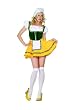 Beer Garden Girl Lace Up Corset Dress, Yellow Skirt, White Apron, Zip Back