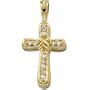 14K Yellow Gold Diamond Cross Pendant