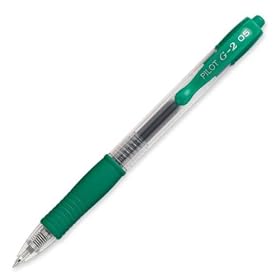 Pilot G2 Retractable Gel Ink Rolling Ball Pens, Green Ink, Extra Fine Point, 12-Count, 31005