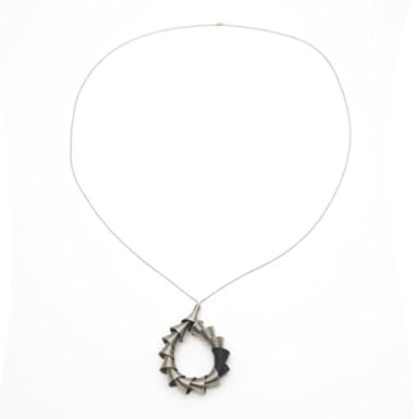 Silver and Black Spring Looped Necklace by Hila Rawet Karni||RF10F