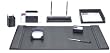 Genuine Top Grain Black Leather 8pc Desk Set