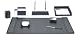 Genuine Top Grain Black Leather 8pc Desk Set