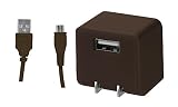 グリーンハウス cube型 AC充電器 2.1A microUSBケーブル1.5m付属 iPad/ipod/iPhone6s/6s Plus/iPhone5/4S/4/3GS/3G cube型 ブラウン GH-ACMBB-BR
