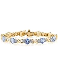 14k Yellow Gold Diamond and Tanzanite Bracelet