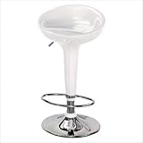 Metallic White Scooper Adjustable Bar or Counter Stool