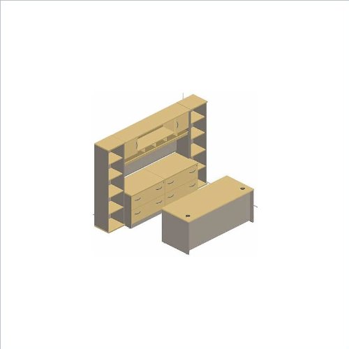 Buy Cheap Bush Furniture Series C Standard Separated Wood Office Set with Hutch in Hansen Cherry