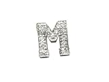 Diamond Block Initial Letter M Pendant, 18k Gold
