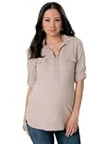 A Pea in the Pod Collection: Splendid Convertible Sleeve Patch Pocket Maternity Shirt