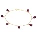 14k Yellow Gold, July Birthstone, Ruby Briolette Bracelet, 7.25"