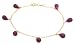 14k Yellow Gold, July Birthstone, Ruby Briolette Bracelet, 7.25"