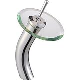 IMAGE OF Single Handle Contemporary Chrome Waterfall Bathroom Vessel Sink Faucet