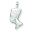 Sterling Silver Nefertiti Charm with 20 inch Sterling Silver Chain