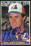 Randy St. Clair, Montreal Expos, 1985 Donruss Autographed Card