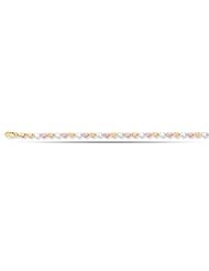 14K Tricolor Gold Hearts Anklet (10 Inches)