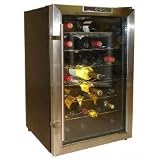 Vinotemp VT-28TEDS Thermo-Electric Digital 28-Bottle Wine Chiller, Black and Stainless