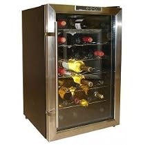 Vinotemp VT-28TEDS Thermo-Electric Digital 28-Bottle Wine Chiller, Black and Stainless