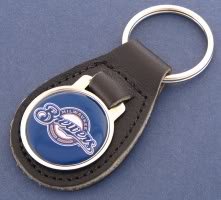Milwaukee Brewers Leather Keychain