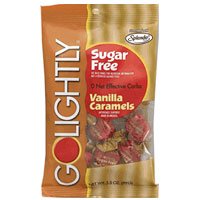 GoLightly Sugar Free Candy Vanilla Caramels - 3.5 OZ, 12 Packs Case by Caramels
