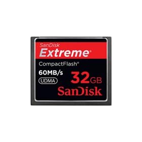 SanDisk Extreme SDCFX-032G-A61 32 GB CompactFlash (CF) Card. 32GB EXTREME COMPACT FLASH CF CARD W/ UP TO 60MB/SEC FL-CRD. 1 Card/Pack - 400x