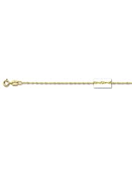 14k Solid Yellow Gold 1.5 mm (1/16 Inch) Singapore Chain Necklace 16"