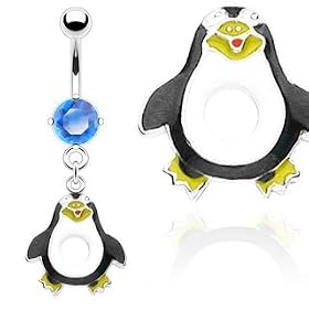 Belly Button Ring Dangle Penguin Navel Ring