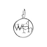 Sterling Silver Wish Circle Falling Letters Pendant Charm