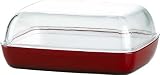 Emsa - 505260 - Vienna - Beurrier - Transparent Rouge / Blanc