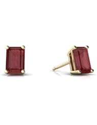 Genuine Ruby 14kt Yellow Gold Stud Earrings