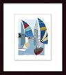 Art Poster Wood Framed Print - Summer Sail I - Artist: Kate Rowley- Poster Size: 11 X 14