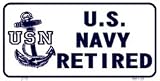 US Navy Retired License Plate