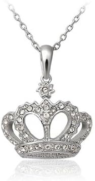 ITALINA Stylish Crown Shaped Diamond Necklace (White) M. by refill
