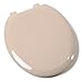 Comfort Seats C1B3R4S-30 EZ Close Deluxe Plastic Toilet Seat, Round, Fawn Beige