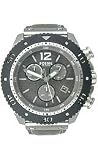 Fossil Men's JR1203 Silver Leather Strap Grey Analog Dial Chronograph Watch