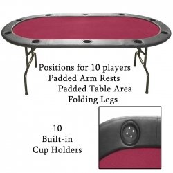 Trademark Poker Full Size Texas Hold'em 83 x 44-Inch Poker Table (Green Felt)