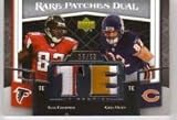 2007 Upper Deck Premier Rare Patches Dual #CO Alge Crumpler/Greg Olsen - Atlanta Falcons/Chicao Bears (Piece of Authentic Game-Worn Premier Jersey - Serial #d to 50 ) (Football Cards)