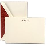 Engraved Cranberry Thank You Cards