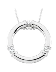 Sterling Silver Path of Life Circle Necklace 18"
