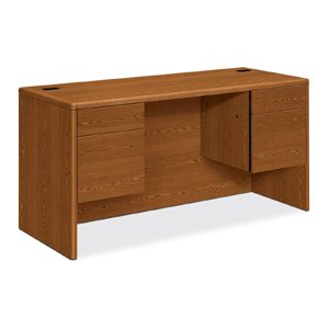 Hon 10700 Kneespace Credenza 34 Height Pedestals 60W X 24D X 29-12H Medium Oak