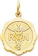 14K Gold RN Caduesus Charm