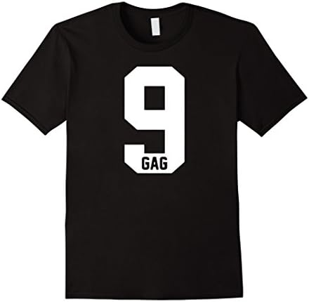 Men's 9GAG SHIRT- OFFICIAL 'BIG 9' TEE Medium Black