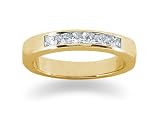 0.35 Princess Cut Diamond Wedding Band in 14k Yellow Gold