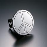 All Sales MFG Billet Aluminum Hitch Cover Plug PEACE SIGN HITCH COVER - Fits 2 inch Receiver Hitch
