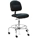 BenchPro LCT-DV Deluxe Vinyl Ergonomic ESD Anti Static Chair with Chrome Base, 300 lbs Capacity, 19" Width x 21-29" Height x 17" Depth, Blue