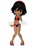 Wallmonkeys Peel and Stick Wall Decals - Cute Toon Girl - 18H x 14W Removable Graphic