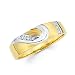 .05ct Diamond 14k Gold Half Heart Matching Wedding Ring Band (G-H Color, I1 Clarity)