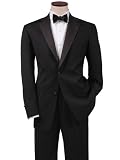 Black Satin Notch Lapel Tuxedo, 40, Short